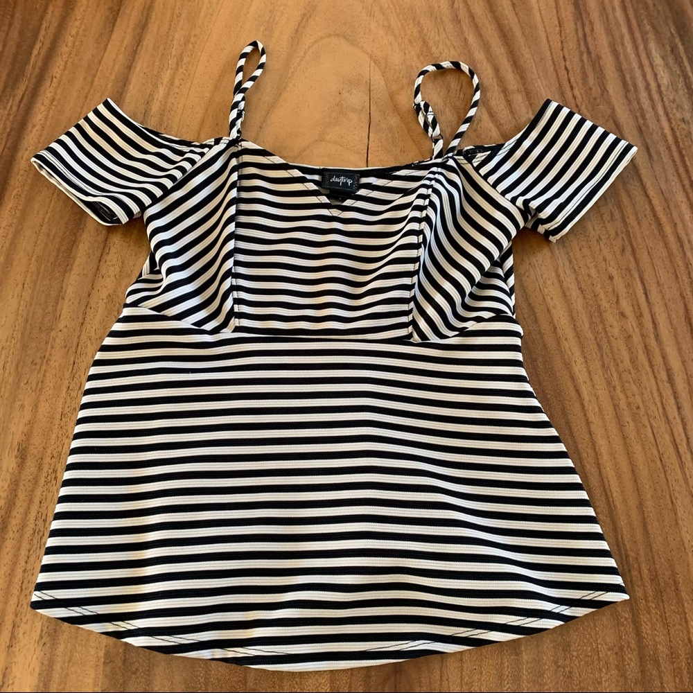 Daytrip Striped Peplum Top